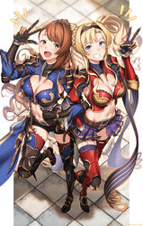  armor cleavage futami_(mg42fw190d) granblue_fantasy heels thighhighs 