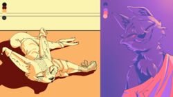  16:9 2019 ambiguous_gender anthro arm_tuft betty_(weaver) blush canid canine canis cheek_tuft chest_tuft closed_eyes clothed clothing color_swatch disney duo facial_markings facial_tuft fan_character fox gloves_(marking) gradient_background hat head_markings head_tuft headgear headwear hi_res inner_ear_fluff ittybittykittytittys lying mammal markings multiple_images neck_tuft nightcap off_shoulder on_side pack_street purple_background restricted_palette shadow shoulder_tuft simple_background smile solo tuft widescreen wolf zootopia 