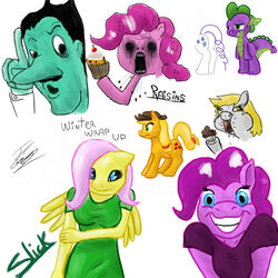 1:1 anthro anthrofied applejack_(mlp) black_eyes blonde_hair blue_eyes breasts clothing collaboration cowboy_hat crossover cupcake cutie_mark dan_backslide derpy_hooves dragon dress earth_pony eating empty_eyes equid equine feathered_wings feathers female feral fluttershy_(mlp) food freckles friendship_is_magic fruit fur green_body green_eyes green_skin group hair hasbro hat headgear headwear hi_res horn horse jf_goyez mammal muffin my_little_pony mythological_creature mythological_equine mythological_scalie mythology nightmare_fuel ogling orange_body pegasus pink_body pink_fur pink_hair pinkie_pie_(mlp) plant pony purple_body purple_skin raisin rape_face rarity_(mlp) scalie simple_background sketch_page slick_(artist) smile spike_(mlp) tail the_dover_boys unicorn white_background wings yellow_body yellow_eyes yellow_feathers