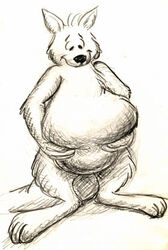 3_toes aldi anthro barefoot belly biped feet front_view full-length_portrait fur greyscale holding_belly kangaroo looking_down love_handles low_res macropod male mammal marsupial monochrome nude overweight overweight_anthro overweight_male portrait roofus simple_background sketch smile solo standing tail toes toony white_background