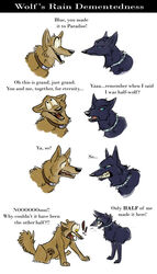 blue_(wolf&#039;s_rain) blue_eyes canid canine canis collar duo exclamation_point female feral hige_(wolf&#039;s_rain) humor male mammal quadruped surprise tail unknown_artist wolf wolf&#039;s_rain