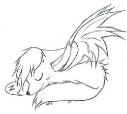 ambiguous_gender closed_eyes dragon eli_(aurali) feral fur hair hybrid hyena line_art low_res mammal membrane_(anatomy) membranous_wings monochrome mythological_creature mythological_scalie mythology scalie sleeping solo sound_effects spotted_hyena spread_wings tail unknown_artist vowelless vowelless_sound_effect wings zzz