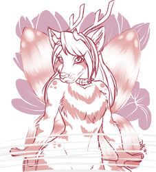 2010 ambiguous_gender anthro antlers canid canine chest_tuft chrismukkah collar fairy fox fur horn hybrid insect_wings mammal nervousaciddrinker sinopa solo tuft wings