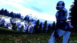 16:9 3d_(artwork) ass blue_theme cloud combine combine_assassin cool_colors cybernetics cyborg digital_media_(artwork) drakansix777 drsix777 dutch_angle female forest grass half-life half-life_2 half-life_2_beta hi_res humanoid machine mountain night not_furry outside overcast plant sky solo tree valve wallpaper widescreen