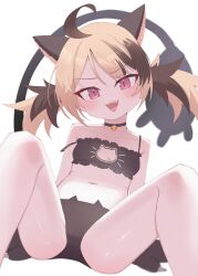  ahoge animal_cutout animal_ear_fluff animal_ears animal_hands bell black_bra black_panties blonde_hair blush bra breasts brown_hair cat_cutout cat_ear_panties cat_ears cat_girl cat_lingerie cleavage_cutout clothing_cutout collar commentary english_commentary fake_animal_ears fangs female flat_chest frilled_bra frills gigi_murin gloves highres hololive hololive_english jingle_bell looking_at_viewer multicolored_hair neck_bell open_mouth panties paw_gloves pink_eyes shironekoshi short_hair simple_background sitting small_breasts smile solo stomach strap_slip streaked_hair tail twintails two-tone_hair underwear underwear_only virtual_youtuber white_background 