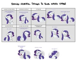 2014 abuse blue_eyes bodily_fluids bruised carniscorner chart crying cutie_mark dialogue english_text equid equine female feral friendship_is_magic hair hasbro hi_res horn mammal meme my_little_pony mythological_creature mythological_equine mythology purple_hair rarity_(mlp) solo tears text unicorn upset waifu_chart