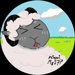  1:1 ambiguous_gender bovid caprine cloud feral grass horn icon mammal mseal mseal_kgs77 outside plant sheep solo toony 