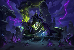  absurd_res anthro braided_hair claws cloak clothing concept_art crystal duo electricity elluna_(supervive) envar_studio felid female fire glowing glowing_eyes hair hammer hi_res hood lagomorph leporid lightning magic male mammal melee_weapon night official_art pantherine rabbit robe ruins sand snow_leopard supervive sword tools weapon 