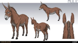  2026 absurd_res ambiguous_feral ambiguous_gender black_hooves black_nose brown_body brown_fur brown_mane brown_sclera brown_tail colored company_name concept_art digital_drawing_(artwork) digital_media_(artwork) english_description english_text equid equine feral fur gradient_background grey_body grey_fur grey_inner_ear grey_tail hi_res highguard_(game) hooves horizontal_pupils hybrid kitchen_utensils light lighting long_ears mammal mane medium_tail mouth_closed mule multicolored_body multicolored_fur multicolored_tail nicholas_patrick_kelana nude_ambiguous official_art orange_eyes pupils quadruped reins saddle shaded short_mane simple_background solo standing tail text tools turnaround unguligrade 