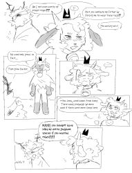 2024 annoyed anthro bell bell_collar blindfold bovid caprine collar crown cult_of_the_lamb dialogue digital_drawing_(artwork) digital_media_(artwork) duo ellipsis fur grey_body headgear hi_res hoofpeet horizontal_pupils horn jingle_bell lamb_(cult_of_the_lamb) leshy_(cult_of_the_lamb) male mammal massive_monster_(studio) narrowed_eyes profanity pupils shaved_pussy sheep speech_bubble tongue tongue_out white_body white_fur white_wool wool_(fur) yelling 