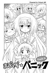  5girls :3 =_= akemi_homura akemi_homura_(magical_girl) blush bondage candle charlotte_(madoka_magica) chibi chopsticks colonel_aki corrupted_metadata cover cover_page doll doujin_cover drill_hair eating fire food greyscale headband heart highres kaname_madoka kaname_madoka_(magical_girl) kyuubee laughing long_hair mahou_shoujo_madoka_magica mahou_shoujo_madoka_magica_(anime) masochism miki_sayaka monochrome multiple_girls noodles peeking_out ramen rope sakura_kyoko scan short_twintails sweatdrop tears tomoe_mami tomoe_mami_(magical_girl) trembling twin_drills twintails walpurgisnacht_(madoka_magica) wax_play 