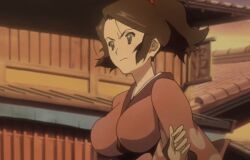  animated animated bouncing_breasts breasts brown_hair fuu running samurai_champloo 