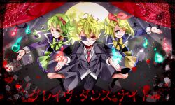  animal eyepatch gumi kagamine_len kagamine_rin moon nou red_eyes vampire vocaloid 