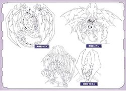  concept_art demon duel_monster hamon_lord_of_striking_thunder raviel_lord_of_phantasms uria_lord_of_searing_flames yu-gi-oh! yuu-gi-ou_gx 