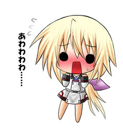  blonde_hair blush charlotte_dunois chibi commentary_request female infinite_stratos long_hair nanatu_yashiki solo uniform 