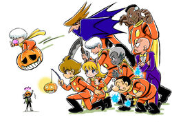  6+boys albert_heinrich animal_ears baby bald black_ghost black_hair blonde_hair blue_eyes brown_eyes brown_hair chang_changku cosplay cyborg cyborg_009 dark-skinned_male dark_skin facial_hair fake_animal_ears fangs female fire francoise_arnoul geronimo_jr great_britain_(cyborg_009) halloween ivan_whisky jet_link long_nose moustache multiple_boys pacifier pumpkin pyunma scarf scythe shimamura_j&aring; shimamura_j? shimamura_joe simple_background tail tuxedo uniform white_background white_hair 