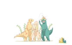  16:10 ambiguous_gender berry dinosaur extinct food fruit group hearto hi_res lighto lolicon parent_(lore) plant prehistoric_species reptile scalie simple_background tail umasou unknown_artist wallpaper white_background widescreen you_are_umasou young 