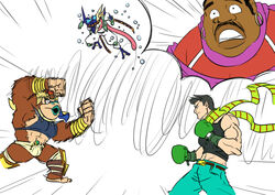  2boys battle_tendency blue_lips boxing_gloves bracelet caesar_anthonio_zeppeli caesar_anthonio_zeppeli_(cosplay) clothed_pokemon collaboration colorfag colorized cosplay crop_top crossover doc_louis donkey_kong donkey_kong_(series) fusion greninja jewelry jojo_no_kimyou_na_bouken joseph_joestar joseph_joestar_(young) joseph_joestar_(young)_(cosplay) lipstick lisa_lisa lisa_lisa_(cosplay) little_mac loincloth makeup matsu-sensei midriff multiple_boys multiple_crossover parody pokemon pokemon_(creature) punch-out!! scarf super_smash_bros. wamuu wamuu_(cosplay) wind 