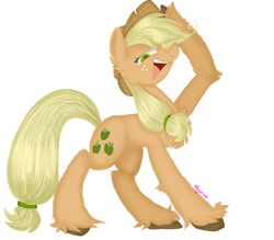  2022 4agonism arm_tuft blonde_hair brown_hooves cheek_tuft chest_tuft clothing cowboy_hat cutie_mark digital_drawing_(artwork) digital_media_(artwork) earth_pony elbow_tuft equid equine facial_tuft female feral fetlocks freckles friendship_is_magic full-length_portrait fur green_eyes grin hair hand_on_head hasbro hat headgear headwear hooves horn horse leg_fluff looking_at_viewer mammal mean_applejack_(mlp) my_little_pony narrowed_eyes open_mouth open_smile orange_body orange_fur pony ponytail portrait pose quadruped raised_hoof shoulder_fluff simple_background smile solo tail tuft white_background yellow_tail 