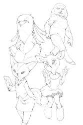  2021 2:3 accipitriform aggretsuko antelope anthro ape avian bird bovid canid canine closed_eyes director_gori double_v_sign electronics female fennec_fox fenneko fox gazelle gesture gorilla group hand_gesture haplorhine hi_res mammal monochrome phone primate sanrio secretary_bird secretary_washimi simon_7617118 thomson&#039;s_gazelle true_antelope true_fox tsunoda_(aggretsuko) v_sign 