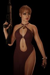  1girls 3d activision blue_eyes call_of_duty call_of_duty_black_ops_cold_war clothing dress emberstock female female_only fully_clothed light-skinned_female light_skin portnova red_hair solo yirina_portnova 