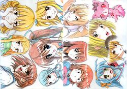  6+girls akane-iro_ni_somaru_saka akashi_kaoru amane_misa b.a.b.e.l._uniform blue_sailor_collar colored_pencil_(medium) commentary_request death_note ekaterina_kurae fairy_tail garnet_(jewelpet) graphite_(medium) hirano_aya ienaga_kana izumi_konata jewelpet jewelpet_(series) jinjin-roririn kiddy_grade kimi_ni_todoke kita_high_school_uniform kurumizawa_ume lucky_star lucy_heartfilia lumiere maria_holic mole mole_under_eye multiple_girls nagase_minato nurarihyon_no_mago recorder_to_randoseru sailor_collar sayo_(recorder_to_randoseru) school_uniform seikon_no_qwaser shidou_shizu suzumiya_haruhi suzumiya_haruhi_no_yuuutsu traditional_media voice_actor_connection winter_uniform zettai_karen_children 