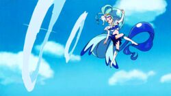  animated animated blue_eyes blue_hair cure_mermaid female fighting go!_princess_precure kaidou_minami kick kicking long_hair magical_girl midriff navel ponytail precure solo very_long_hair zetsuborg 