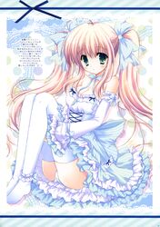  cascade cleavage dress hasekura_chiaki lolita_fashion pantsu thighhighs 