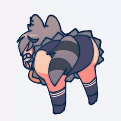  1girls animated anthro ass ass_shake big_breasts breasts dark_hair female female_only gif looking_back mametchi_(artist) meme raccoon raccoon_ears short_hair snuffy teasing twerking unusual_pupils virtual_youtuber yellow_eyes 