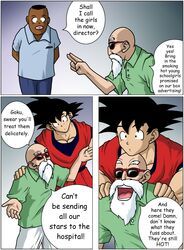  bishoujo_senshi_sailor_moon blonde_hair comic dialogue dialogue_bubble dragon_ball dragon_ball_z goku male_only master_roshi saiyan son_goku sulca 