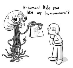  alien ambiguous_gender dialogue drawing duo english_text hair happy human humansona humor mammal monochrome not_furry note_pad open_mouth pencil_(object) prehensile_holding rasec-wizzlbang reverse_furry simple_background smile species_in_dialogue stuttering tentacle tentacle_dual_holding tentacle_holding_art tentacle_holding_drawing tentacle_holding_note_pad tentacle_holding_object tentacle_holding_pencil tentacle_holding_writing_utensil text what white_background why wide_eyed writing_utensil 