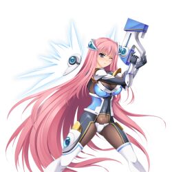  armor blue_eyes blush bodysuit breasts cleavage detached_wings divine_heart_makina divine_heart_makina_(character) energy_wings female game_asset gloves gun hair_ornament holding holding_gun holding_weapon kagemusya kurusu_makina_(divine_heart_makina) large_breasts large_variant_set long_hair magical_girl mechanical_magical_girl non-web_source official_art one_eye_closed pink_hair self-datamine simple_background solo tachi-e thighhighs transparent_background variant_set very_long_hair weapon wince wings 