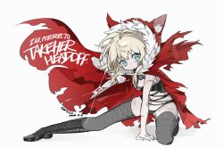  animal_ears animal_hood aqua_eyes arm_support artist_name black_bra black_panties black_souls black_souls_2 black_thighhighs blonde_hair boots bra breasts bustier cape chinese_commentary cleavage cloak commentary_request confex corset cross-laced_clothes dated fake_animal_ears female fishnet_thighhighs fishnets fur-trimmed_cape fur-trimmed_hood fur_trim glint grey_thighhighs highres holding holding_knife holding_weapon hood hood_up hooded_cape hooded_cloak hooded_coat knee_boots knife lace-up_boots medium_breasts medium_hair mouth_hold navel on_one_knee panties red_cape red_hood red_hood_(black_souls) reverse_grip scar scar_on_arm scar_on_leg signature small_breasts solo squatting thighhighs torn_clothes underwear weapon 