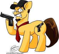  alex_heberling alpha_channel angry beard equid equine eyewear facial_hair glasses gun hasbro hi_res horse male mammal my_little_pony nostalgia_critic pony ranged_weapon solo weapon 