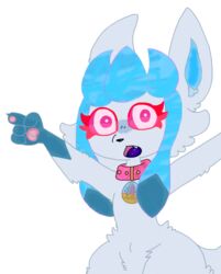  absurd_res accessory alpha_channel anthro blue_body blue_fur blush collar colored digital_media_(artwork) eeveelution fan_character female feral fur generation_4_pokemon gesture glaceon hand_gesture hi_res inner_ear_fluff looking_at_viewer mammal meme nintendo offaly_(kabsfy) open_mouth paws pink_collar pink_eyes pointing pointing_at_viewer pokemon pokemon_(species) puella_magi puella_magi_madoka_magica shiny_glaceon sosu-the-blue-wolf soul_gem suprised_look teeth tongue tuft two_soyjaks_pointing white_body white_fur 