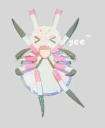  arachnid arthropod closed_eyes female feral front_view kemono kumoko open_mouth simple_background so_i&#039;m_a_spider_so_what? solo spider standing tongue tongue_out unknown_artist 