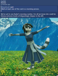  anthro black_hair blue_body blue_fur female fur hair happy humor meme meme_pose parody purple_eyes ryder_(striped_sins) singing solo sound_of_music striped_sins willitfit 