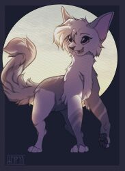  absurd_res ambiguous_gender black_nose black_pawpads digital_media_(artwork) domestic_cat fangs felid feline felis feral fluffy fluffy_tail fur grey_body grey_fur hair happy hi_res mammal moon multicolored_body multicolored_fur neck_tuft pawpads paws pink_eyes purple_eyes shyryp smile solo stripes tail teeth tongue tuft two_tone_body two_tone_fur white_body white_fur white_hair 