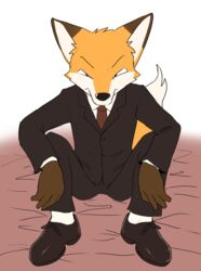  2020 anthro canid canine clothing fox looking_at_viewer male mammal manmosu_marimo senior_fox simple_background sitting solo white_background 