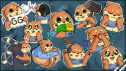  16:9 buizel dessert doughnut duo eeveelution emotes food generation_2_pokemon generation_4_pokemon hammer hi_res hug nintendo pastry pokemon pokemon_(species) resachii soggy_(soggybuizel) solo sticker tobi_(tobiumbreon) tools toy toy_gun umbreon water_gun widescreen 