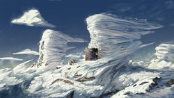  16:9 2020 building clothing cloud cold crook day detailed_background digital_media_(artwork) dragon glacier hi_res house ice landscape male mythological_creature mythological_scalie mythology open_door outside phyn robe rock scalie sky snow staff themefinland walking_stick widescreen wingless_dragon 