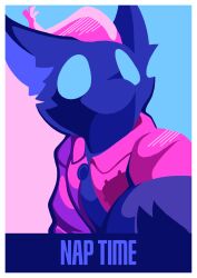  2026 absurd_res anthro avian blue_body blue_eyes blue_fur clothed clothed_anthro clothed_male clothing deadlock english_text fur hi_res looking_at_viewer male pink_clothing pink_shirt pink_topwear rem_(deadlock) rem_phase shirt solo text topwear valve wearing_hat 