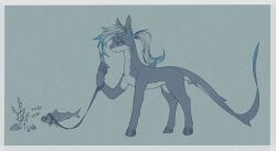  2026 absurd_res anthozoan blue_eyes cellphone cnidarian collar coral digital_media_(artwork) electronics equid equine fan_character female feral fish flip_phone hair hasbro hi_res holding_object hooves horse hybrid lacera_viscera leash looking_at_object looking_at_phone mammal marine my_little_pony phone pony ponytail shark simple_background solo stray_prey tail white_hair 