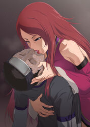    1boy 1girls beauty_mark clothing draining_chakra draining_energy draining_kiss draining_life draining_life-force draining_soul draining_vitality dying energy_drain female female_focus femdom french_kiss fuuka_(naruto) hand_on_another&#039;s_face kiss kiss_of_death kissing long_hair male mole mole_under_mouth murder naruto naruto_(series) naruto_shippuden red_hair solo_focus 