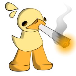  1:1 absurd_res alpha_channel ambiguous_gender anatid anseriform avian beak bird bucky_(tgh) dot_eyes drugs duck hi_res marijuana mario_smoking_weed meme ralsei_smoking_blunt shitpost smoking solo tgh toony 