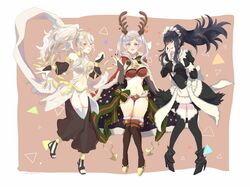  absurdres antlers bangle bare_shoulders bikini black_hair bodystocking book bracelet breasts bridal_gauntlets cape circlet cleavage commentary corrin_(female)_(fire_emblem) corrin_(fire_emblem) cosplay dress felicia_(fire_emblem) felicia_(fire_emblem)_(cosplay) female fire_emblem fire_emblem_awakening fire_emblem_fates fire_emblem_heroes full_body gloves hair_between_eyes hair_ornament hair_over_one_eye hairband highres horns jewelry koukou7722 long_hair looking_at_viewer maid maid_headdress midriff navel olivia_(fire_emblem) olivia_(fire_emblem)_(cosplay) pointy_ears ponytail purple_eyes purple_hair red_eyes reindeer_antlers robin_(female)_(fire_emblem) robin_(fire_emblem) santa_costume simple_background skin_tight smile swimsuit tharja_(fire_emblem) tharja_(fire_emblem)_(cosplay) tharja_(winter)_(fire_emblem) tiara twintails two_side_up very_long_hair wavy_hair white_hair 