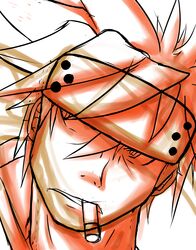  absurdres arkayne cigarette guilty_gear headband highres sol_bad_guy wild_hair 