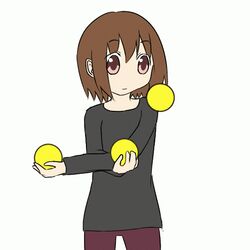  animated ball female short_hair trick 