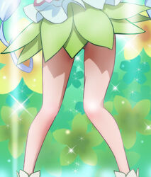  alternate_form close-up cure_princess cure_princess_(macadamia_hula_dance) female green_background happinesscharge_precure! haruyama_kazunori kneepits legs lower_body precure shirayuki_hime skirt solo 