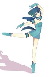  aizawa_mint arm_up ballerina ballet bare_shoulders bird_wings blue_eyes blue_hair blush choker double_bun dress female gloves hair_bun looking_at_viewer magical_girl mew_mint misamisa_(misaki-pixi) parted_lips petite short_dress simple_background sleeveless sleeveless_dress small_breasts smile solo tail thigh_strap tokyo_mew_mew white_background wings 